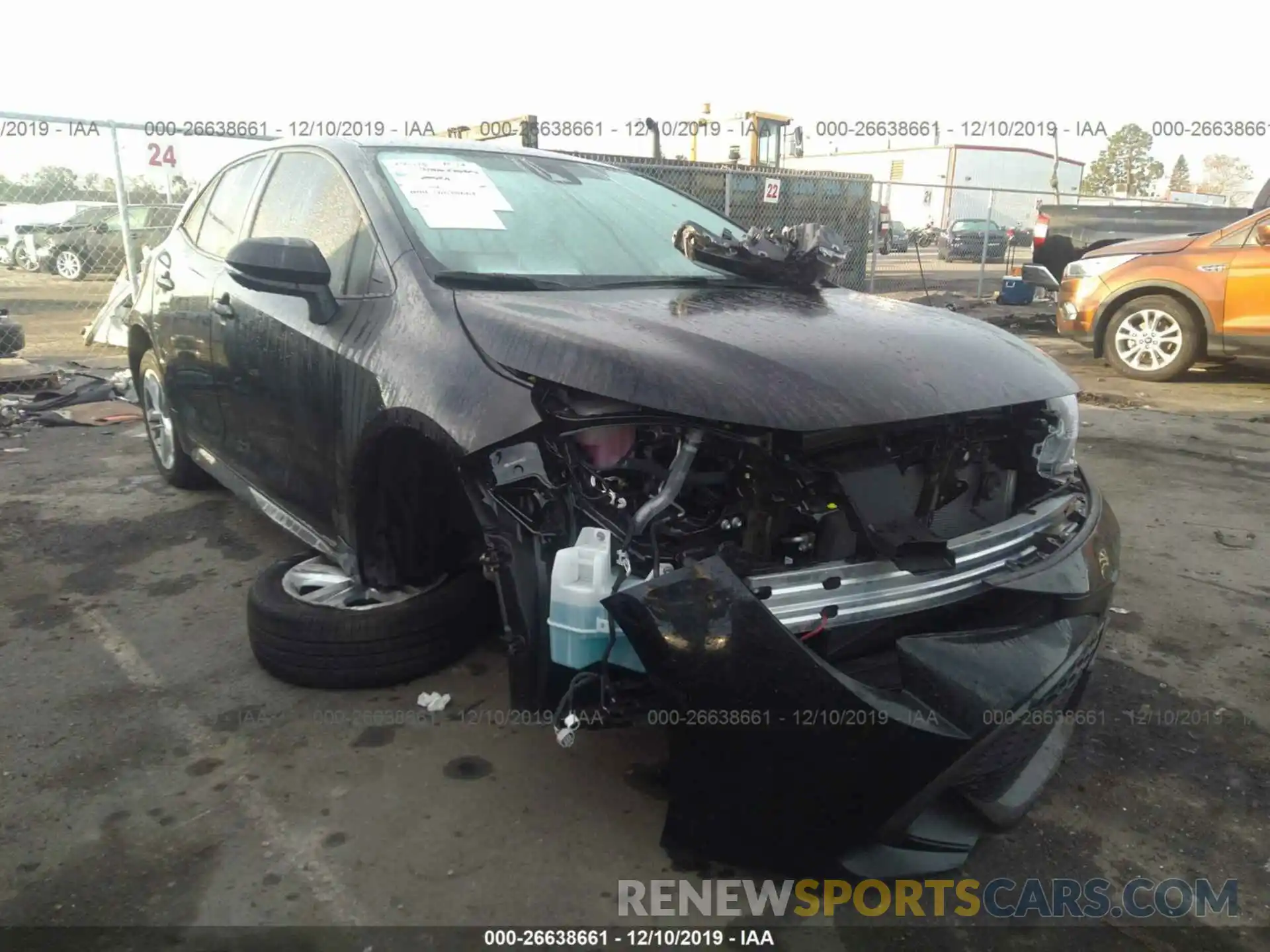 1 Photograph of a damaged car JTNK4RBE5K3048150 TOYOTA COROLLA 2019