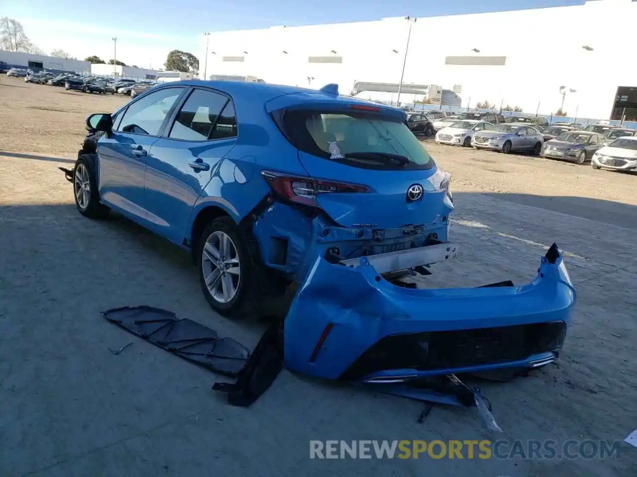 3 Photograph of a damaged car JTNK4RBE5K3048956 TOYOTA COROLLA 2019