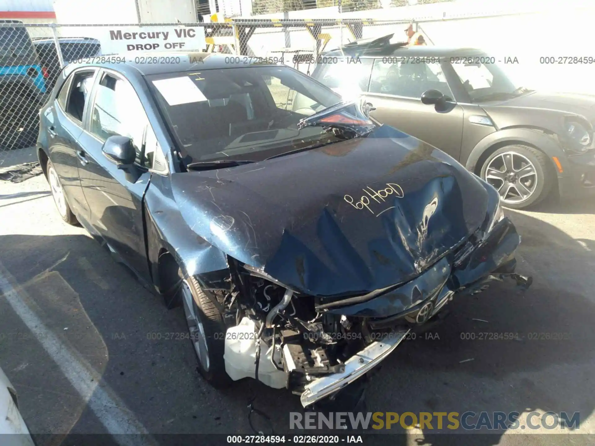 1 Photograph of a damaged car JTNK4RBE5K3049301 TOYOTA COROLLA 2019