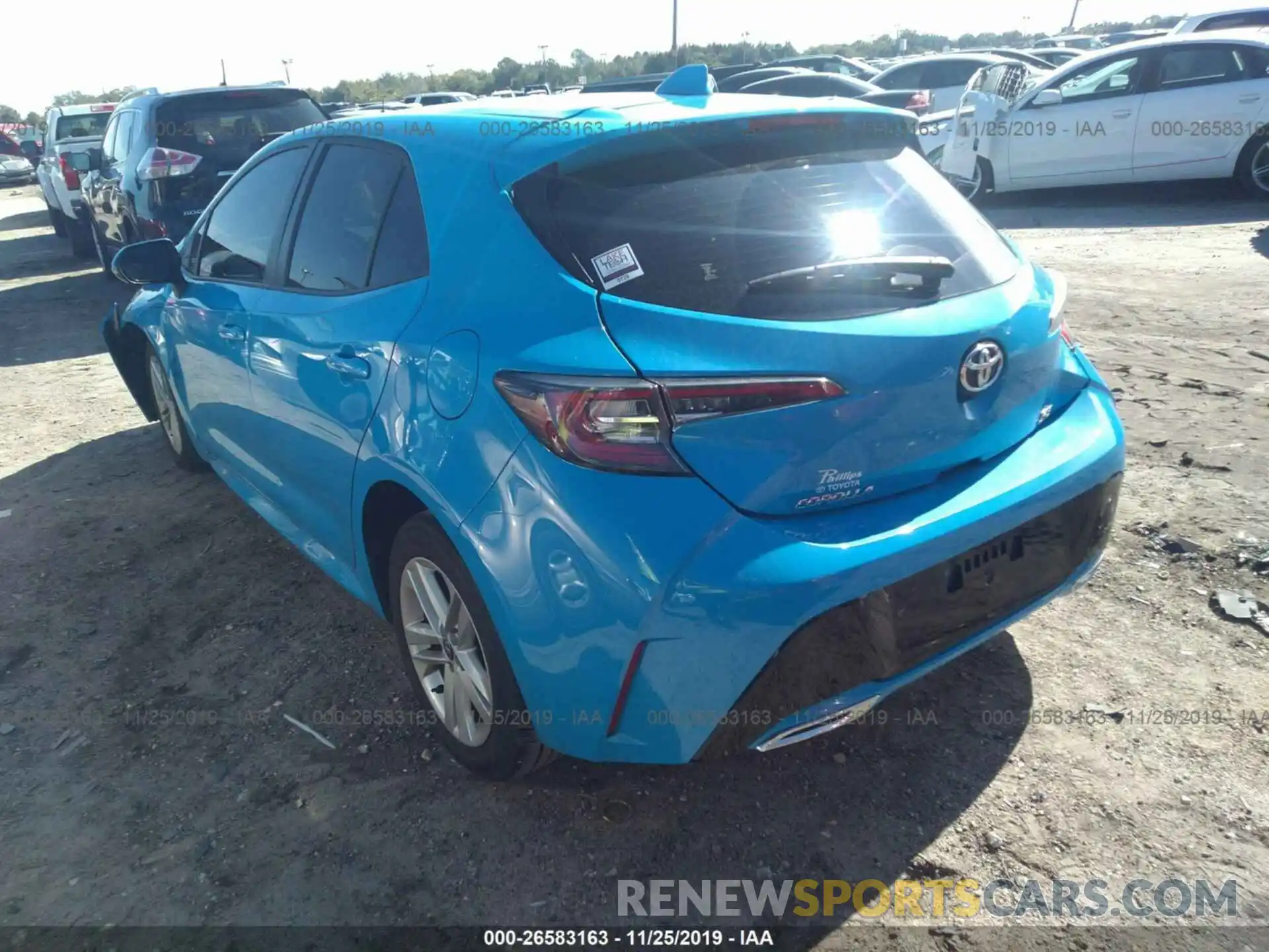 3 Photograph of a damaged car JTNK4RBE5K3059939 TOYOTA COROLLA 2019