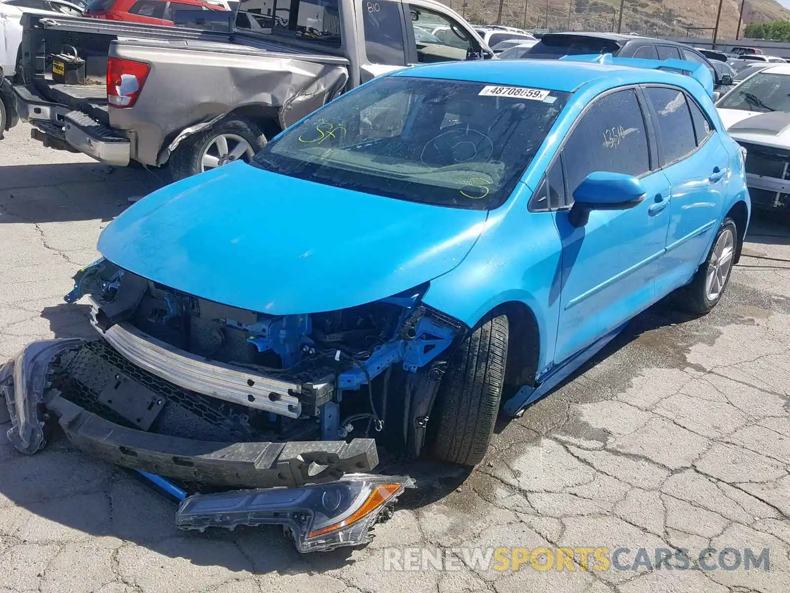 2 Photograph of a damaged car JTNK4RBE6K3010765 TOYOTA COROLLA 2019