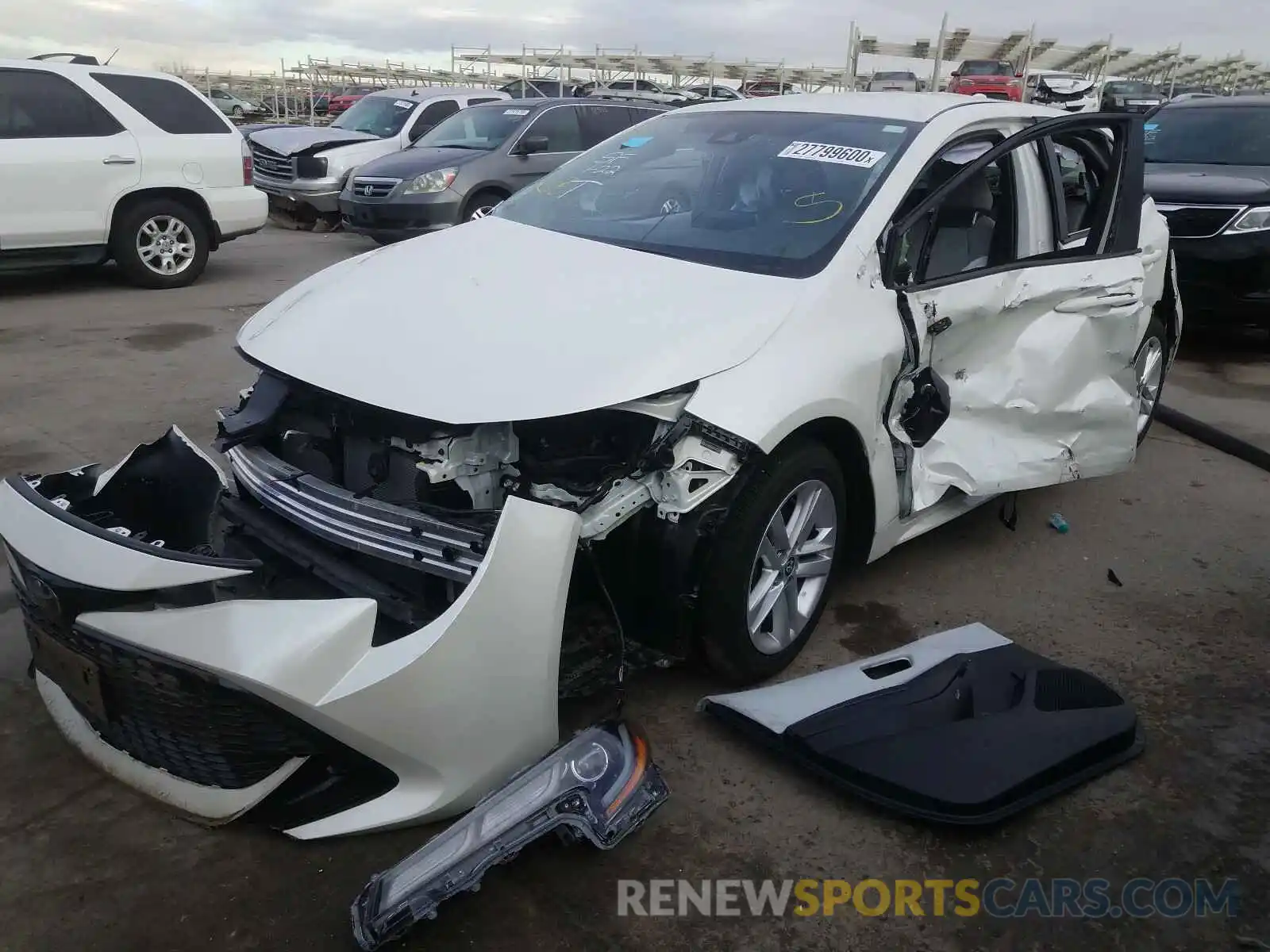 2 Photograph of a damaged car JTNK4RBE6K3019238 TOYOTA COROLLA 2019