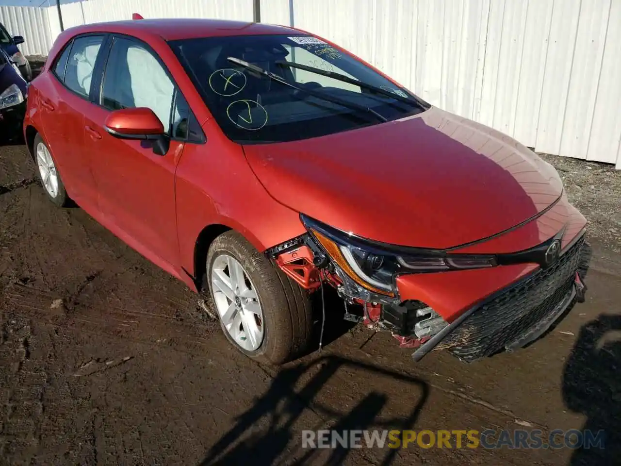 1 Photograph of a damaged car JTNK4RBE6K3028778 TOYOTA COROLLA 2019