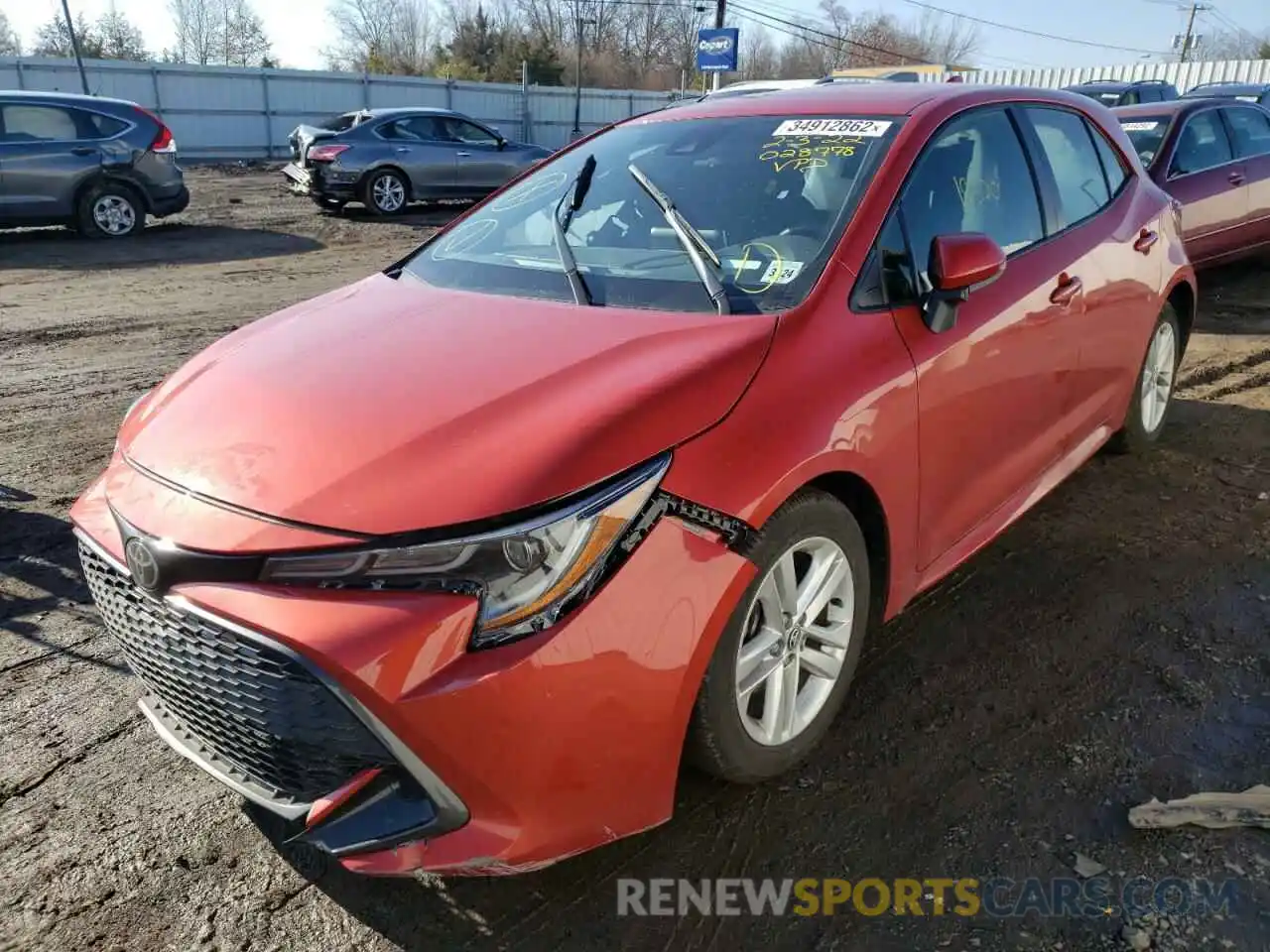 2 Photograph of a damaged car JTNK4RBE6K3028778 TOYOTA COROLLA 2019