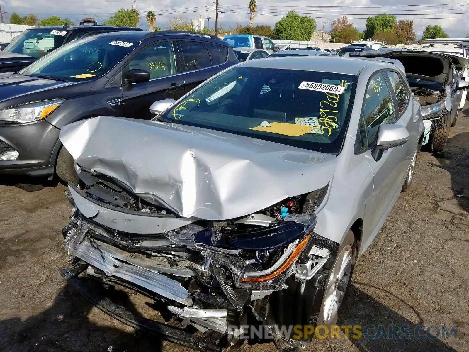 2 Photograph of a damaged car JTNK4RBE6K3037951 TOYOTA COROLLA 2019