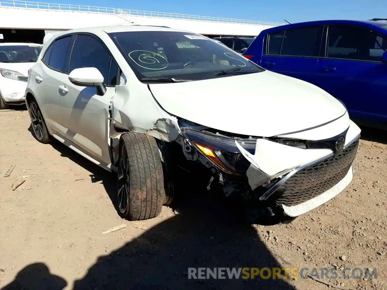 1 Photograph of a damaged car JTNK4RBE6K3040476 TOYOTA COROLLA 2019