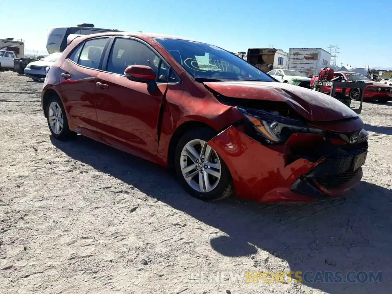 1 Photograph of a damaged car JTNK4RBE6K3040798 TOYOTA COROLLA 2019