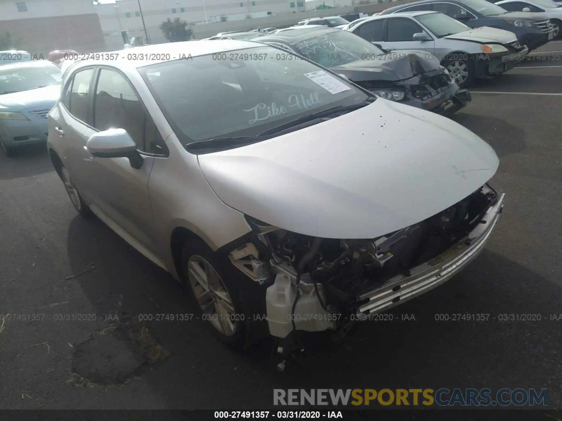 1 Photograph of a damaged car JTNK4RBE6K3042485 TOYOTA COROLLA 2019