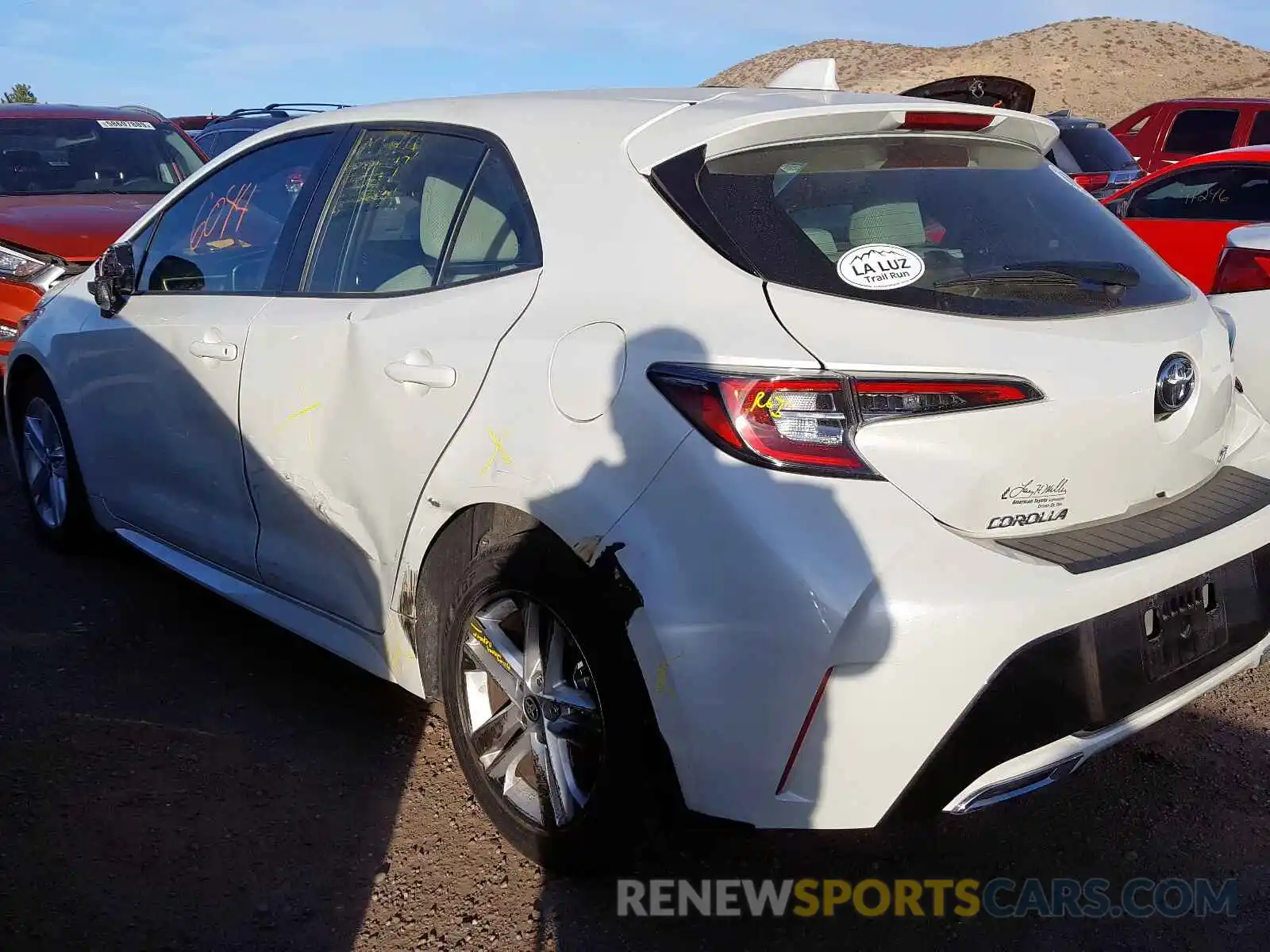 3 Photograph of a damaged car JTNK4RBE6K3048383 TOYOTA COROLLA 2019