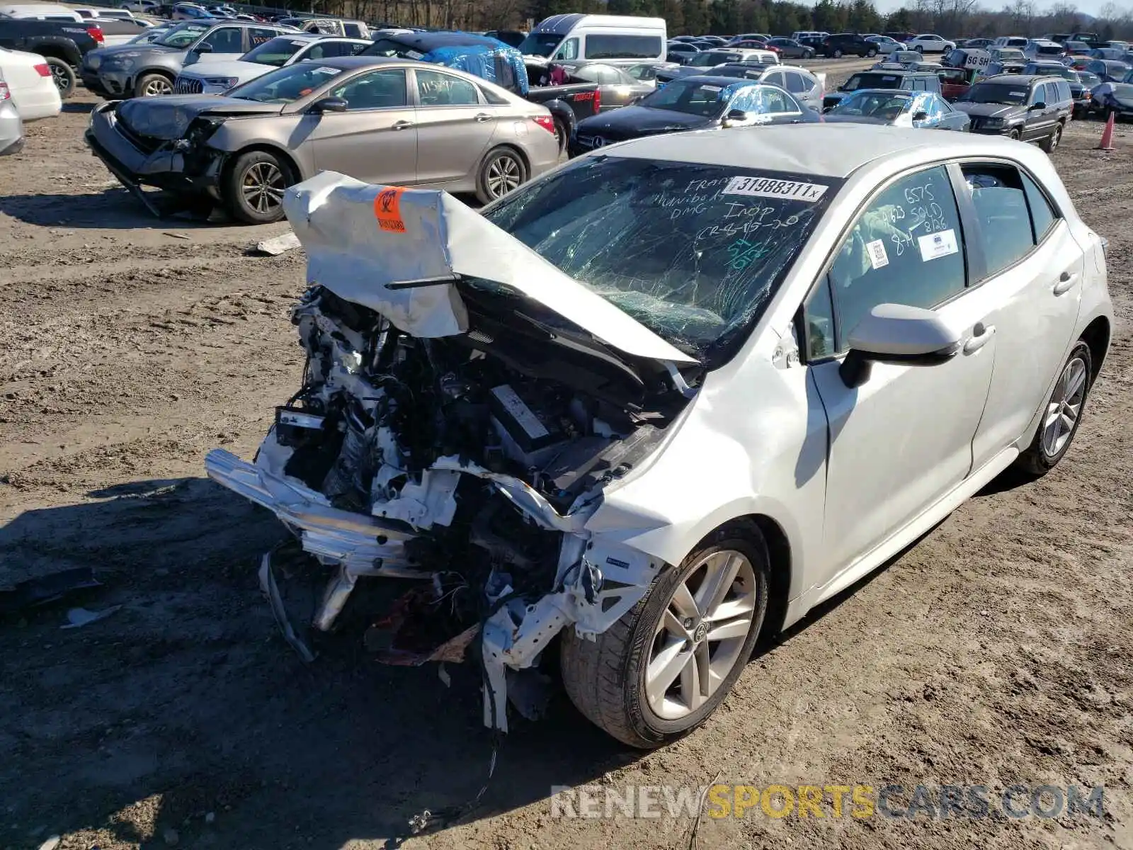 2 Photograph of a damaged car JTNK4RBE7K3000598 TOYOTA COROLLA 2019