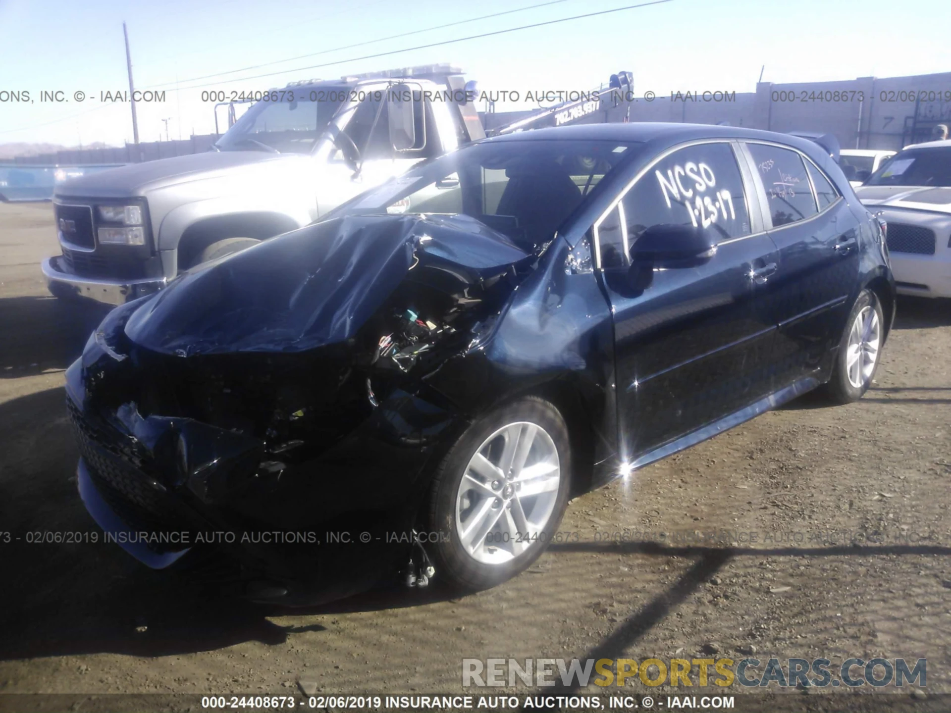 2 Photograph of a damaged car JTNK4RBE7K3003825 TOYOTA COROLLA 2019