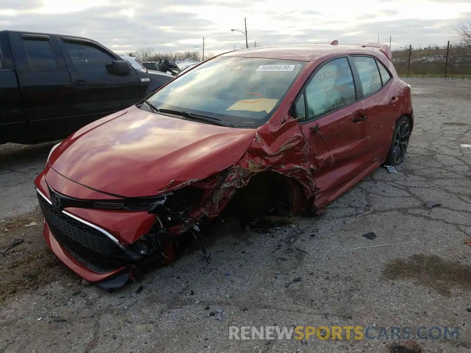 2 Photograph of a damaged car JTNK4RBE7K3010998 TOYOTA COROLLA 2019