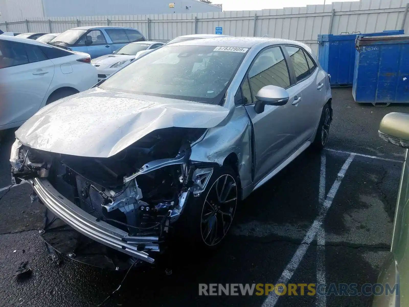 2 Photograph of a damaged car JTNK4RBE7K3013755 TOYOTA COROLLA 2019