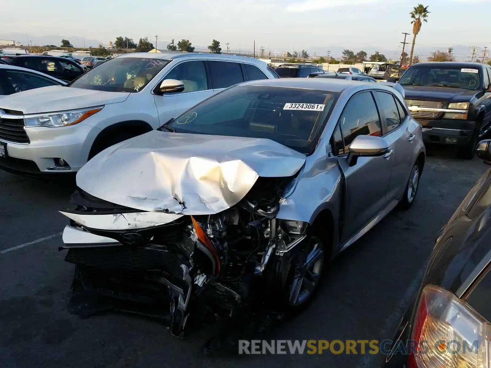 2 Photograph of a damaged car JTNK4RBE7K3014095 TOYOTA COROLLA 2019