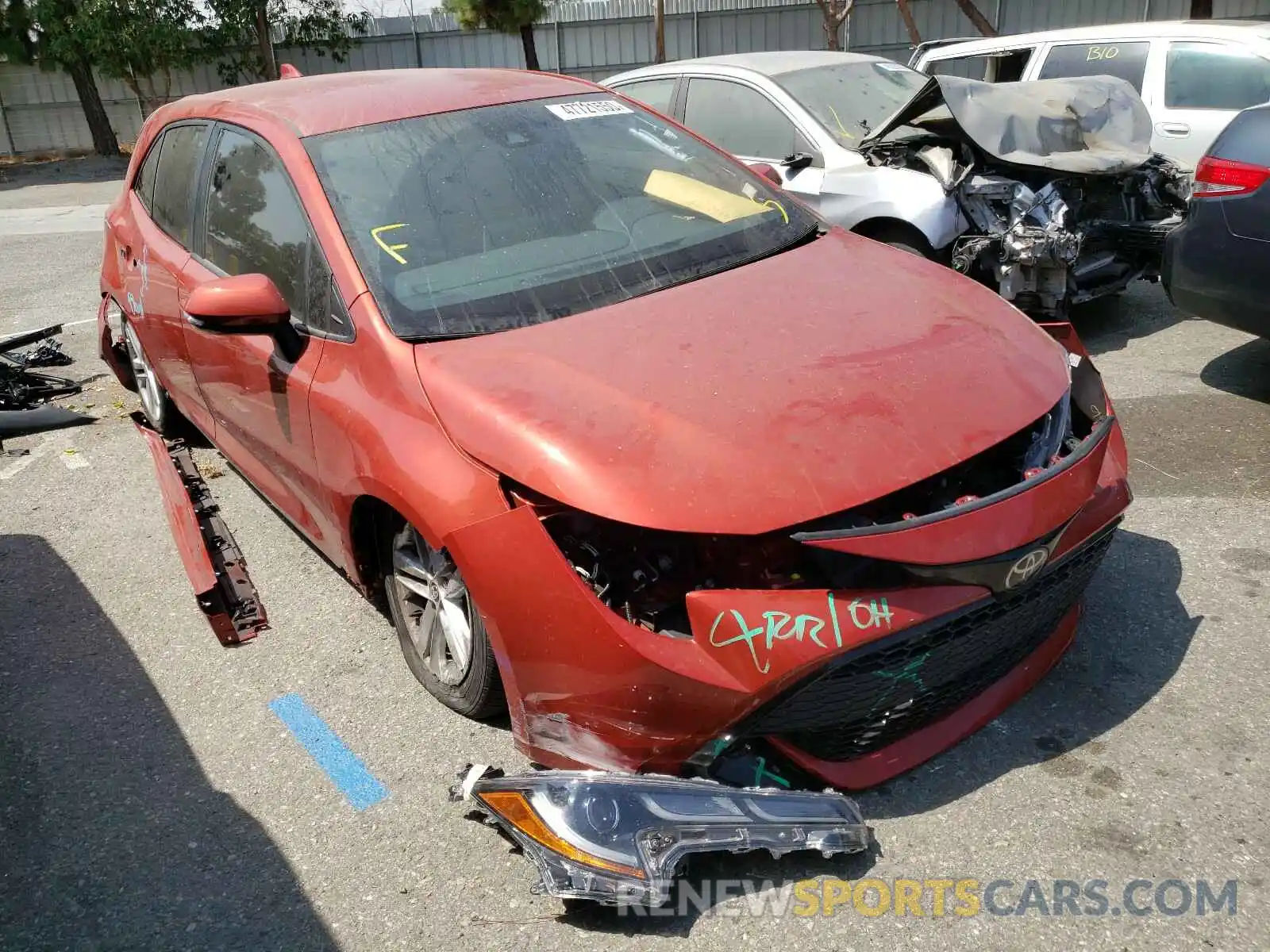 1 Photograph of a damaged car JTNK4RBE7K3020446 TOYOTA COROLLA 2019