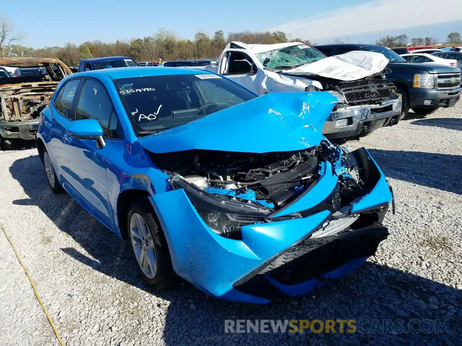 1 Photograph of a damaged car JTNK4RBE7K3023878 TOYOTA COROLLA 2019