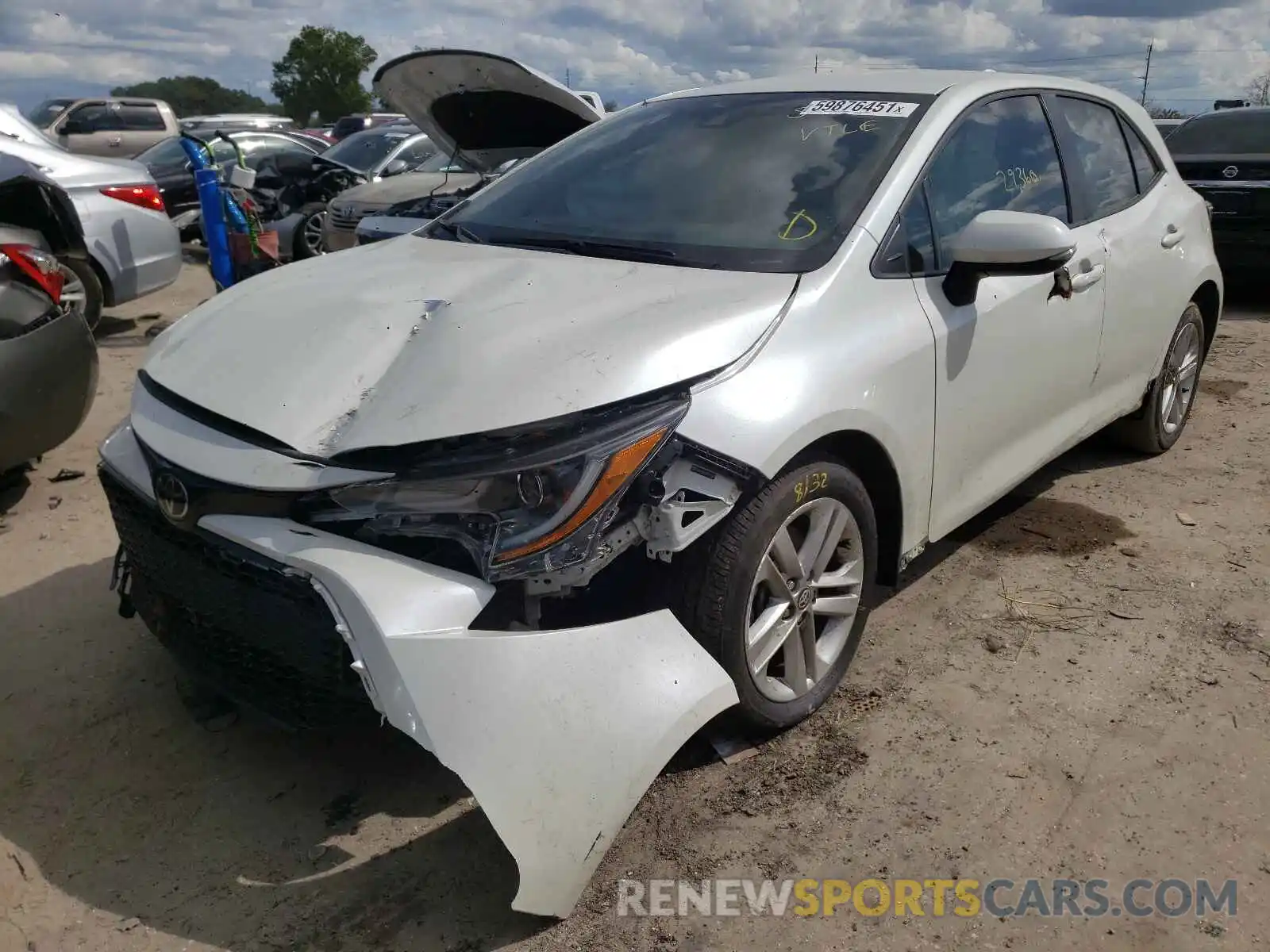 2 Photograph of a damaged car JTNK4RBE7K3033388 TOYOTA COROLLA 2019