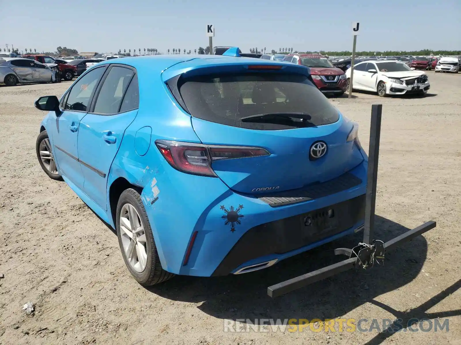 3 Photograph of a damaged car JTNK4RBE7K3036517 TOYOTA COROLLA 2019