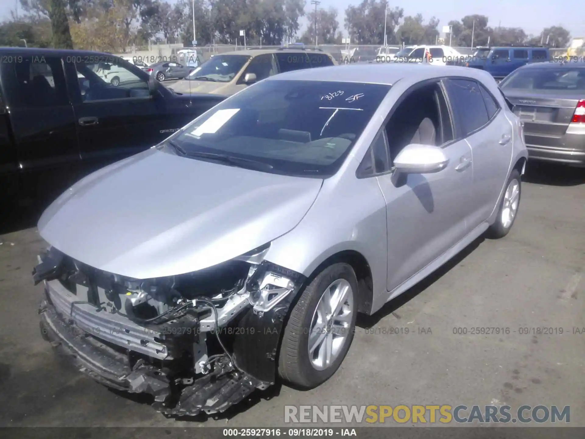 2 Photograph of a damaged car JTNK4RBE7K3043211 TOYOTA COROLLA 2019