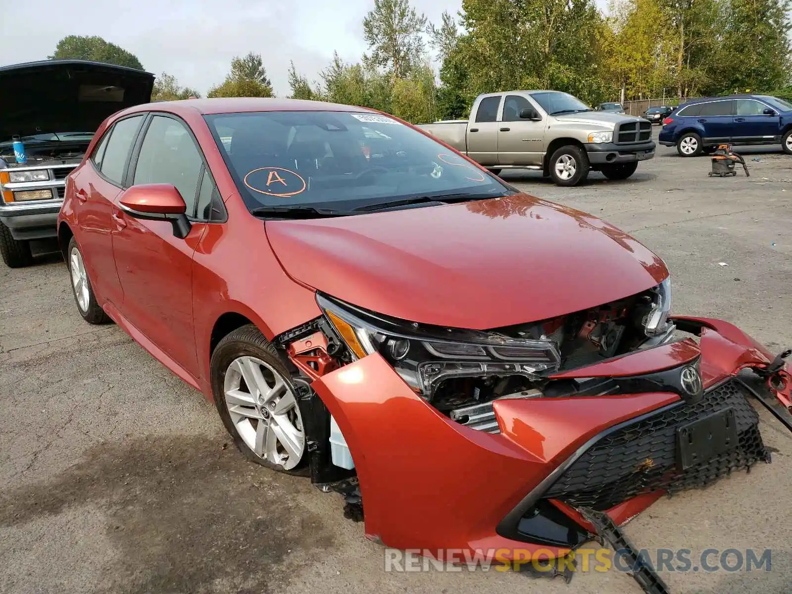 1 Photograph of a damaged car JTNK4RBE7K3045461 TOYOTA COROLLA 2019