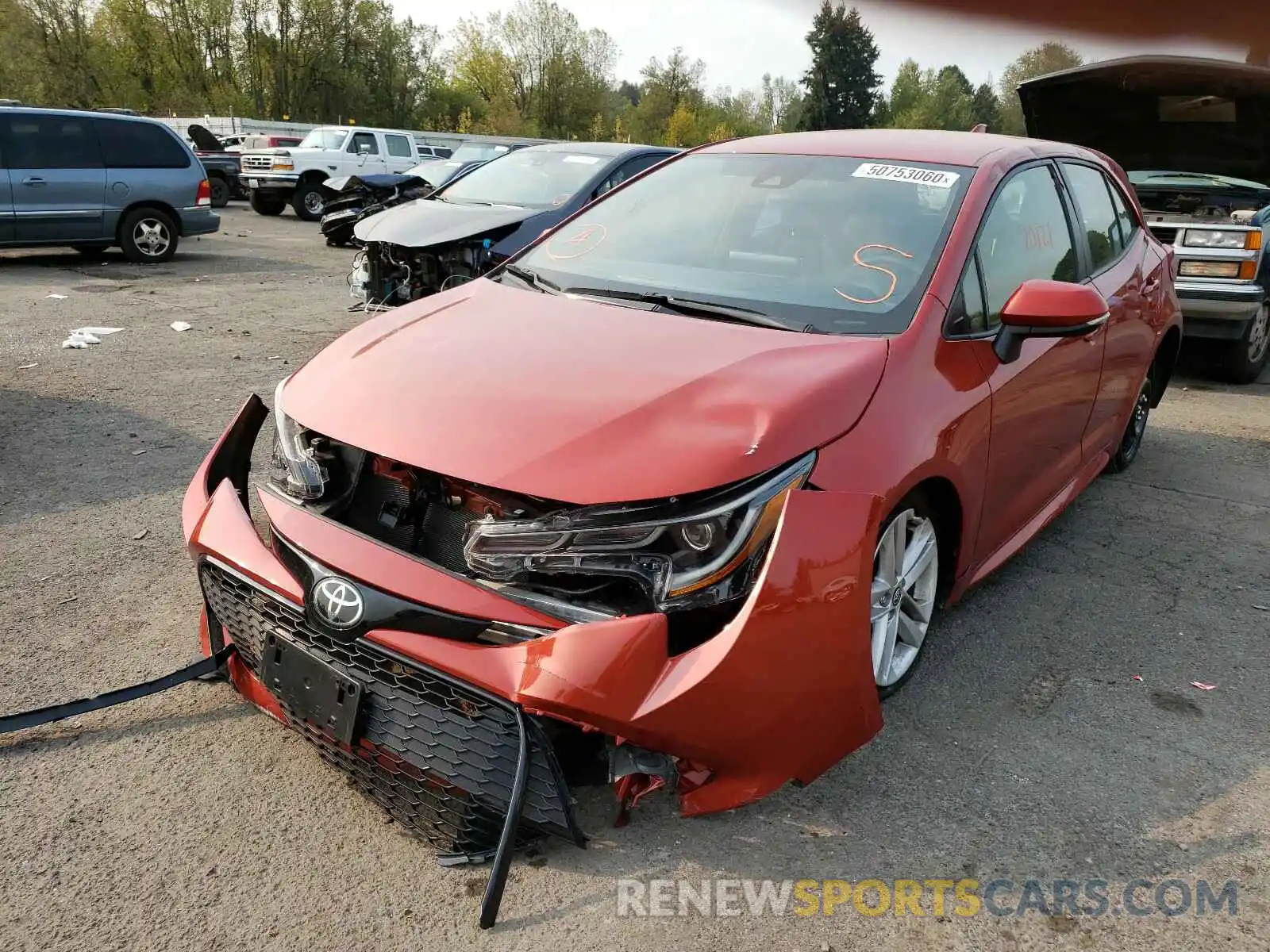 2 Photograph of a damaged car JTNK4RBE7K3045461 TOYOTA COROLLA 2019