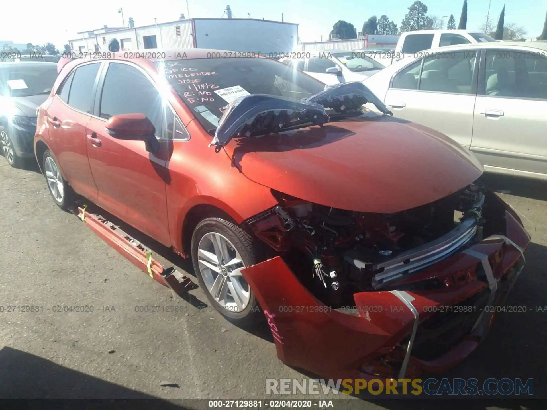 1 Photograph of a damaged car JTNK4RBE7K3049588 TOYOTA COROLLA 2019