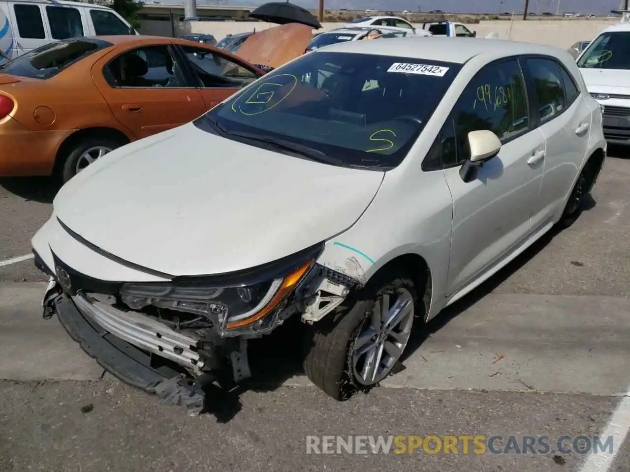 2 Photograph of a damaged car JTNK4RBE7K3064110 TOYOTA COROLLA 2019