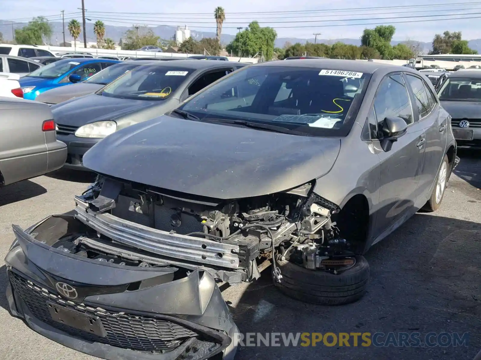 2 Photograph of a damaged car JTNK4RBE8K3001307 TOYOTA COROLLA 2019