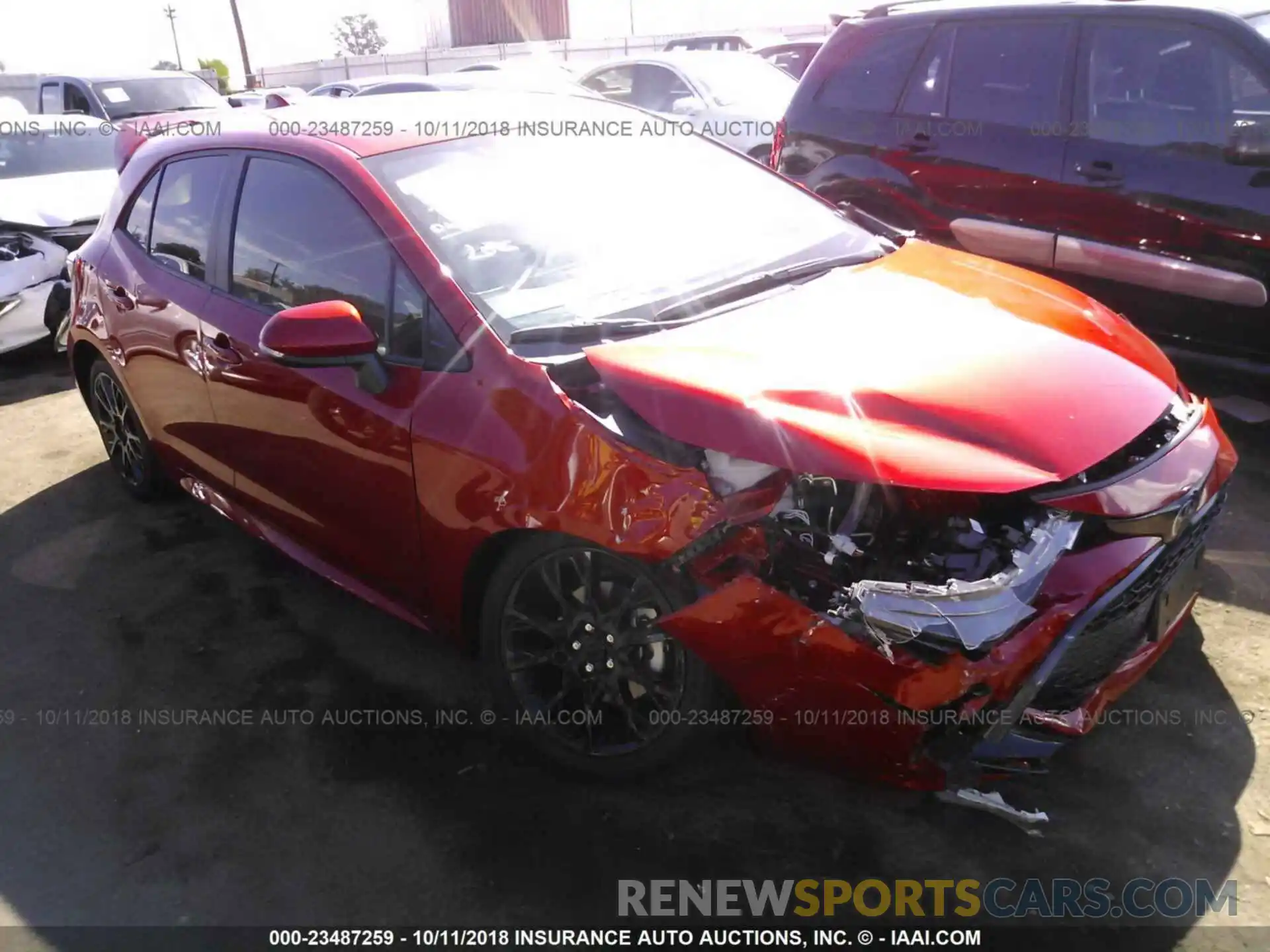 1 Photograph of a damaged car JTNK4RBE8K3006622 TOYOTA COROLLA 2019