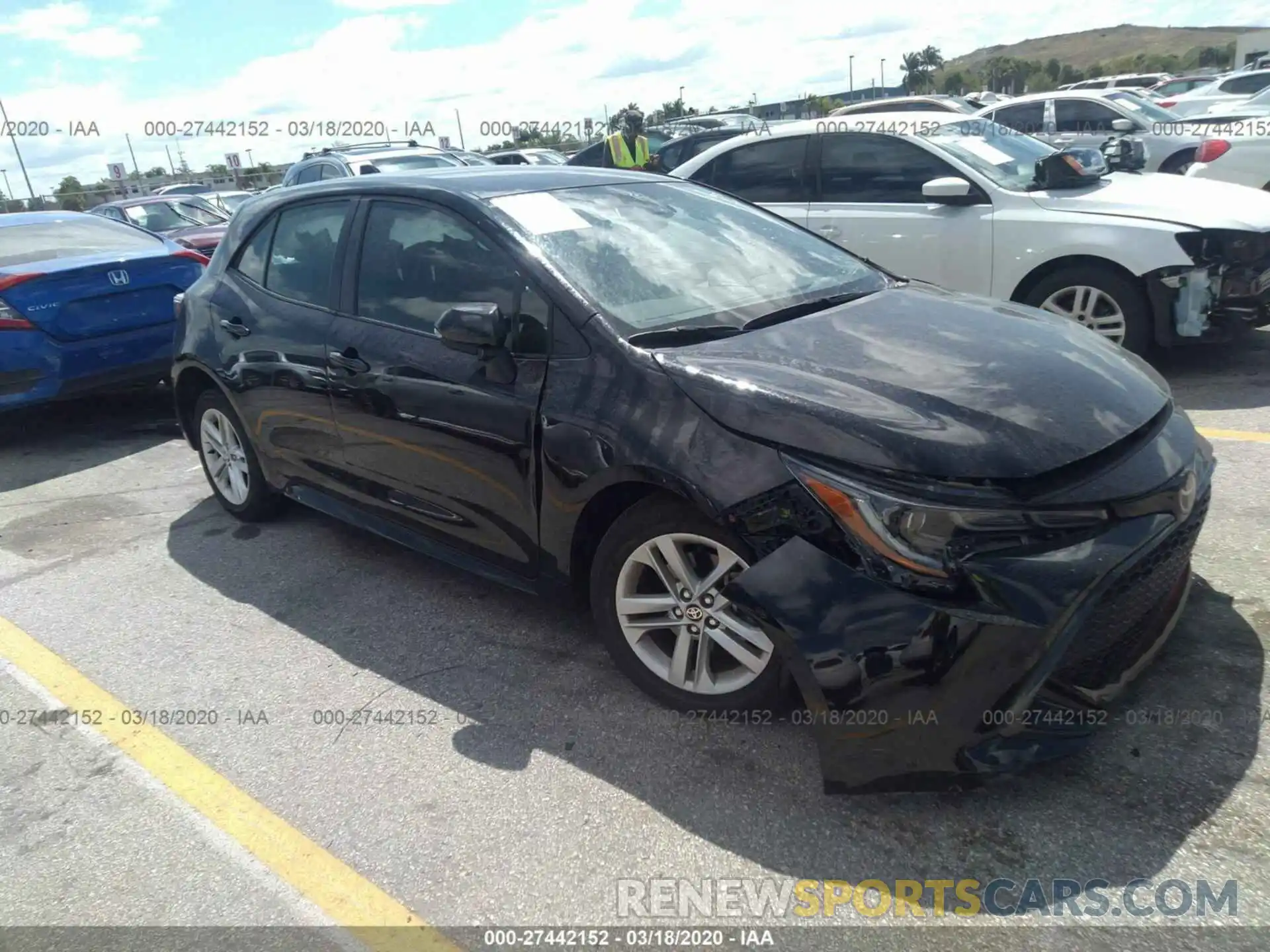 1 Photograph of a damaged car JTNK4RBE8K3012047 TOYOTA COROLLA 2019