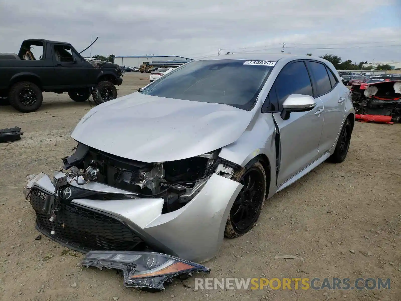2 Photograph of a damaged car JTNK4RBE8K3014879 TOYOTA COROLLA 2019