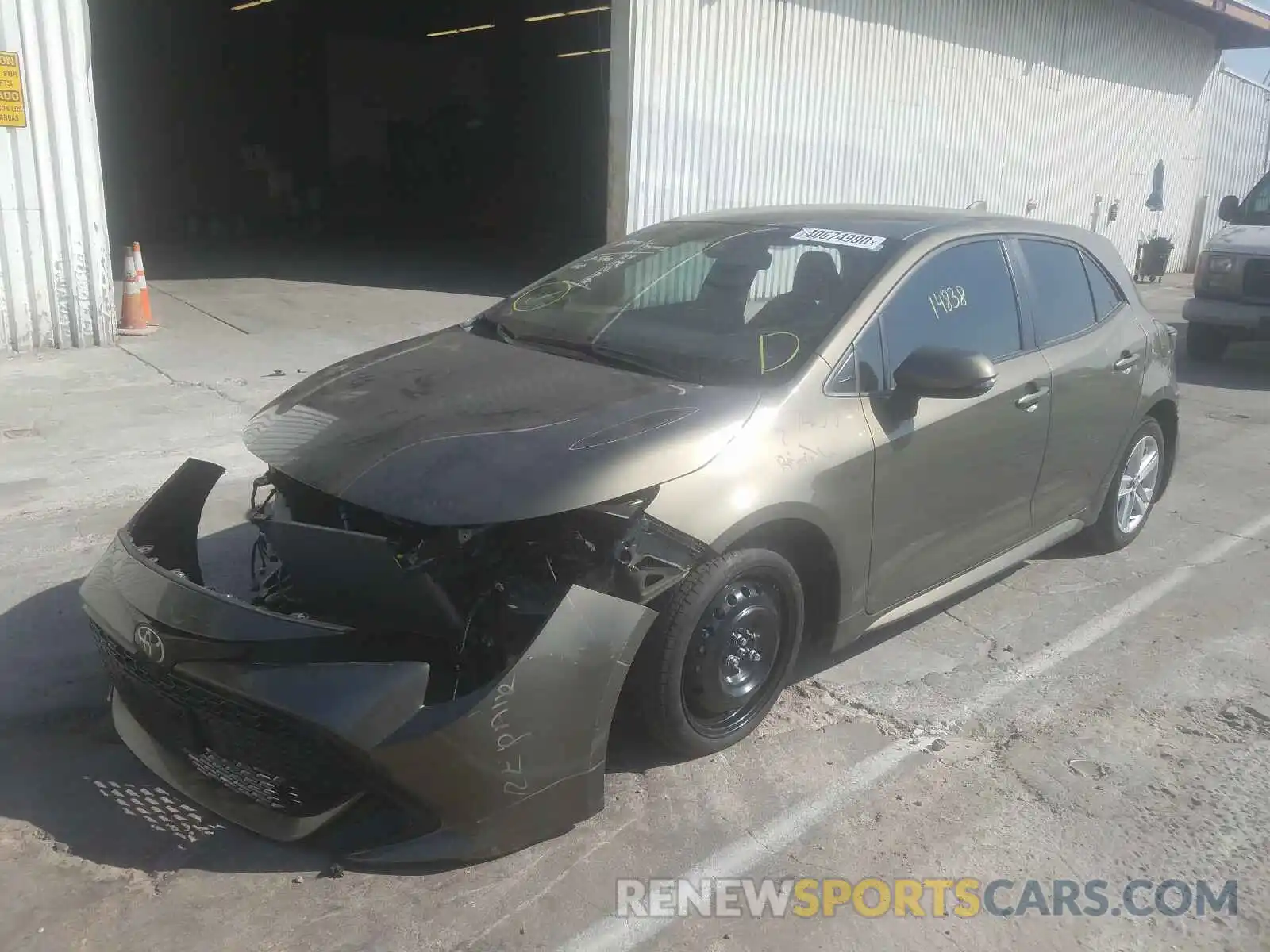 2 Photograph of a damaged car JTNK4RBE8K3018320 TOYOTA COROLLA 2019