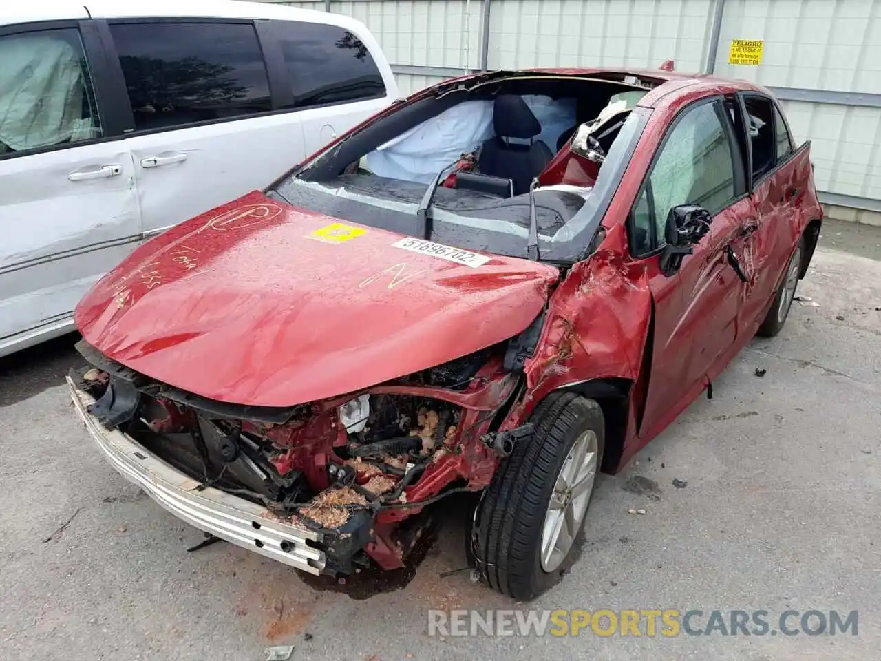 2 Photograph of a damaged car JTNK4RBE8K3018852 TOYOTA COROLLA 2019