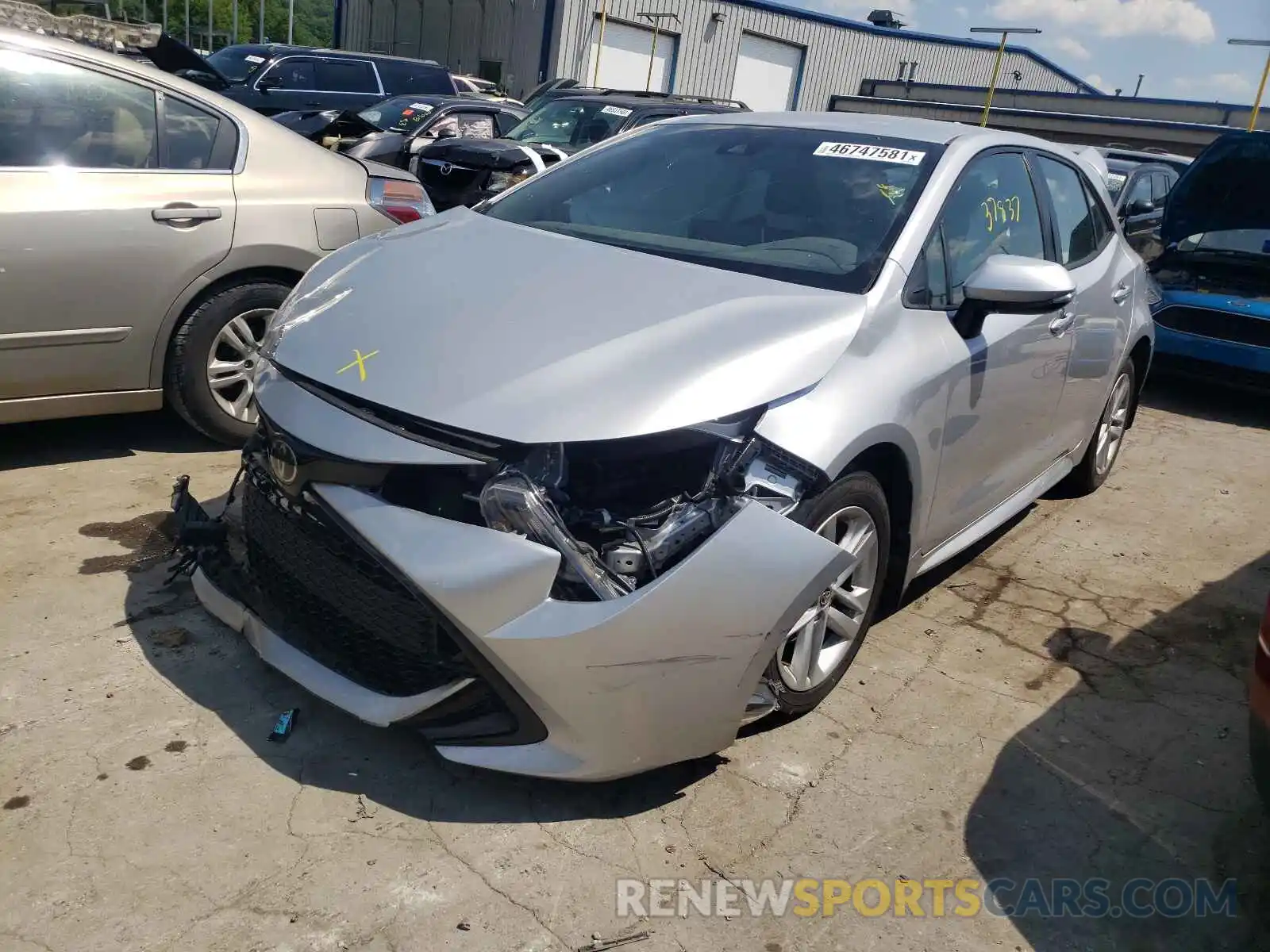 2 Photograph of a damaged car JTNK4RBE8K3022531 TOYOTA COROLLA 2019