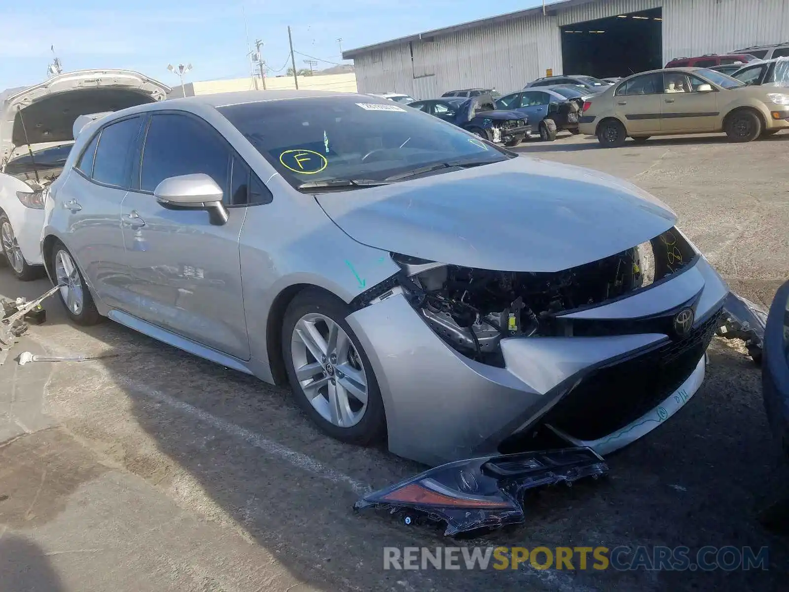 1 Photograph of a damaged car JTNK4RBE8K3027941 TOYOTA COROLLA 2019