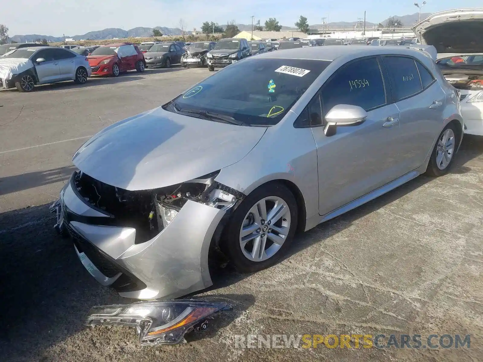 2 Photograph of a damaged car JTNK4RBE8K3027941 TOYOTA COROLLA 2019