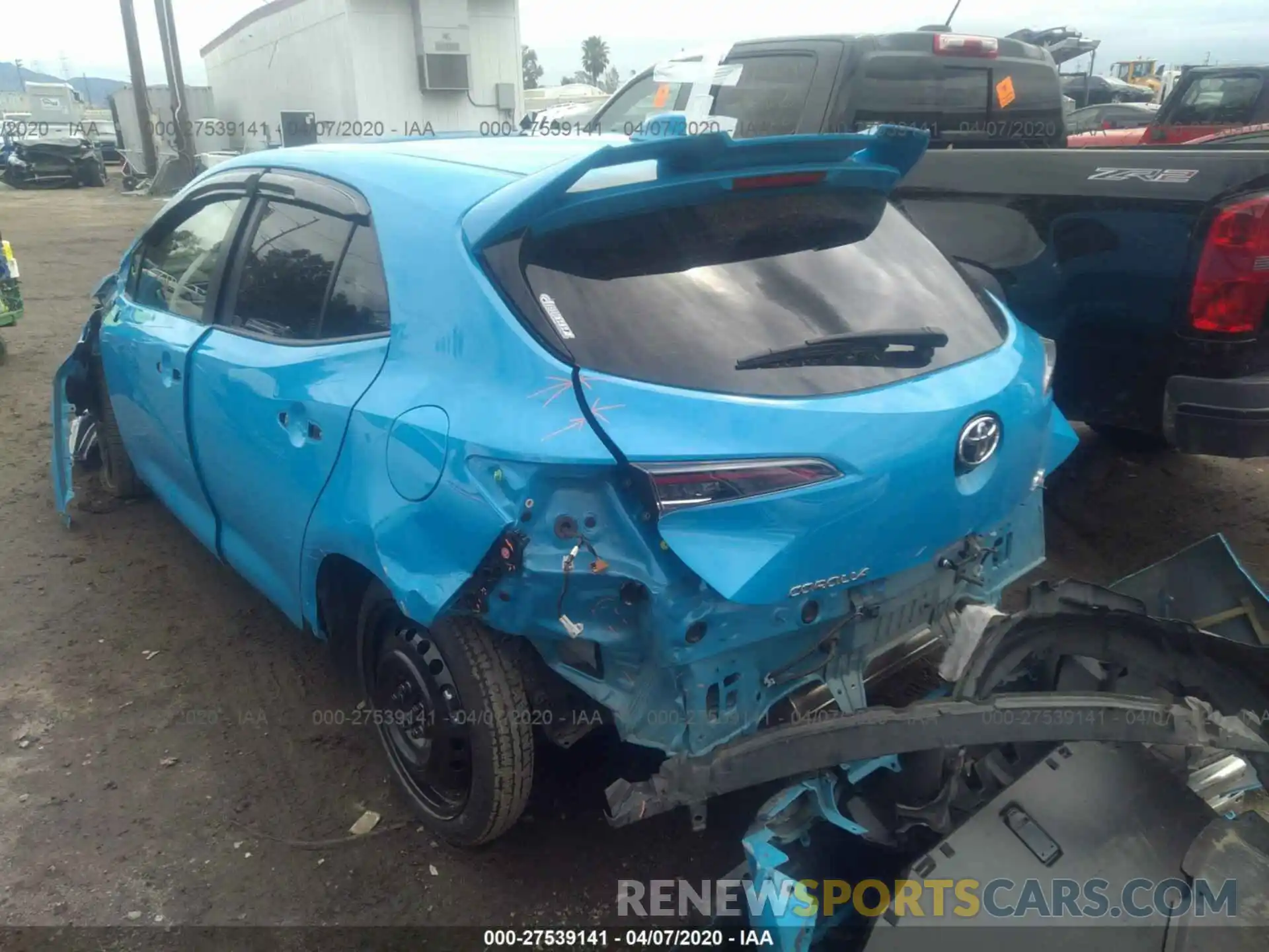 3 Photograph of a damaged car JTNK4RBE8K3035148 TOYOTA COROLLA 2019