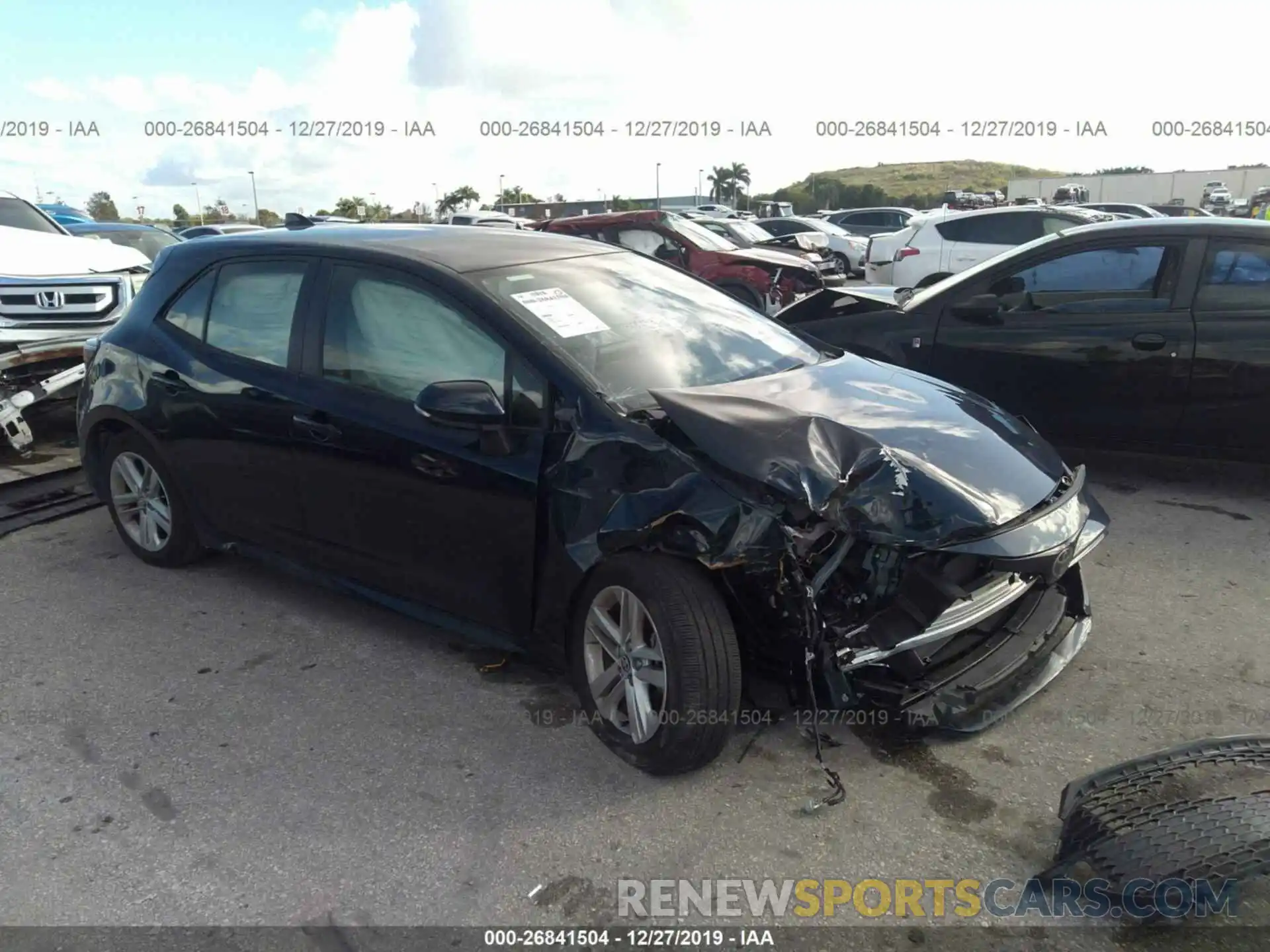 1 Photograph of a damaged car JTNK4RBE8K3036560 TOYOTA COROLLA 2019