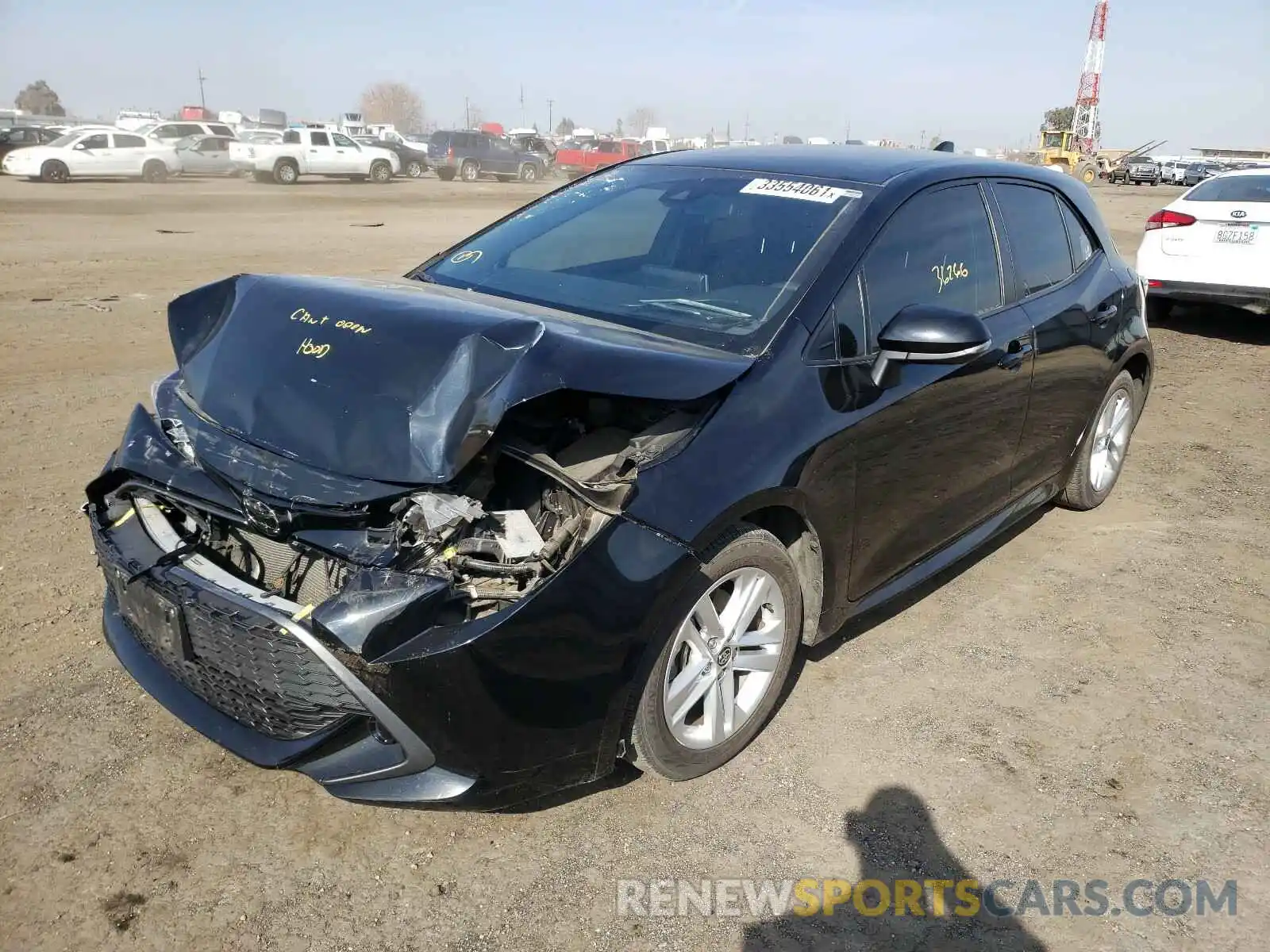 2 Photograph of a damaged car JTNK4RBE8K3037630 TOYOTA COROLLA 2019