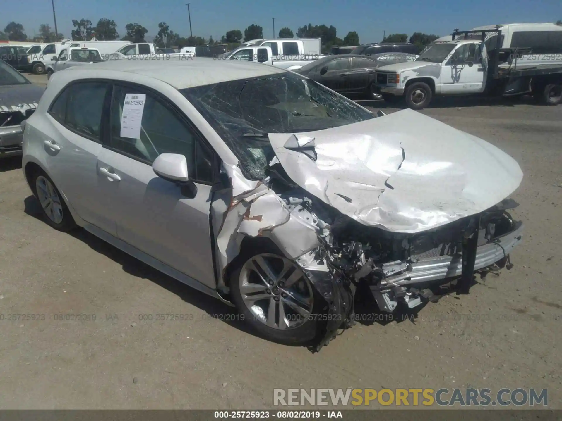 1 Photograph of a damaged car JTNK4RBE8K3040642 TOYOTA COROLLA 2019