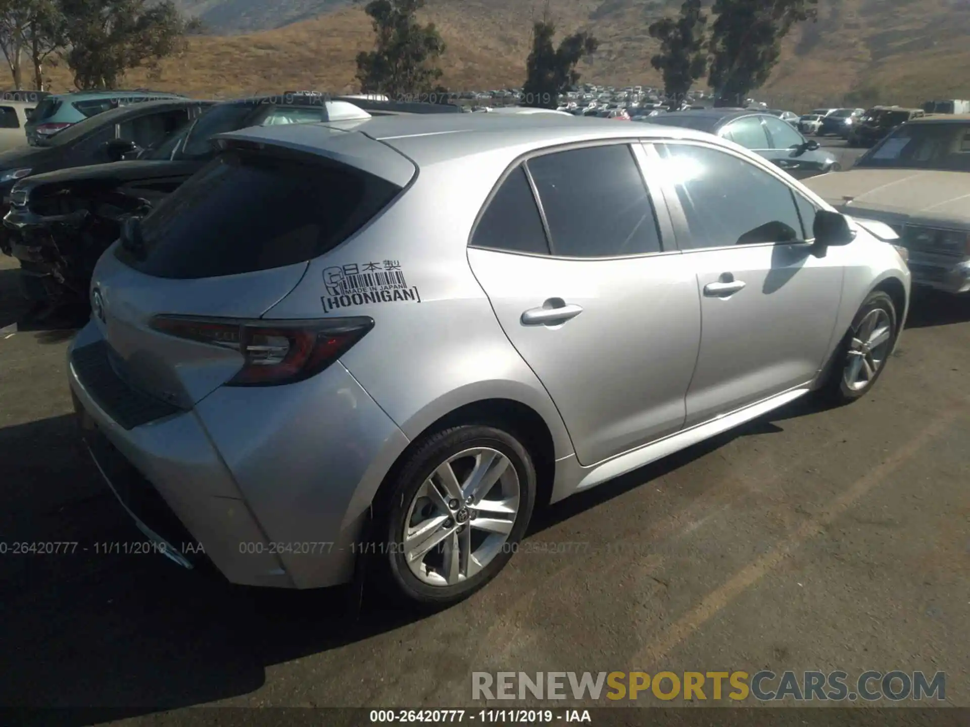 4 Photograph of a damaged car JTNK4RBE8K3043363 TOYOTA COROLLA 2019