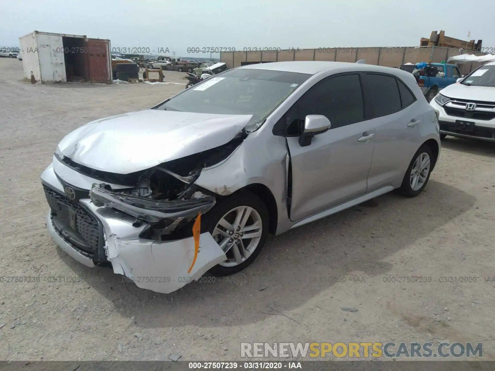 2 Photograph of a damaged car JTNK4RBE8K3057067 TOYOTA COROLLA 2019