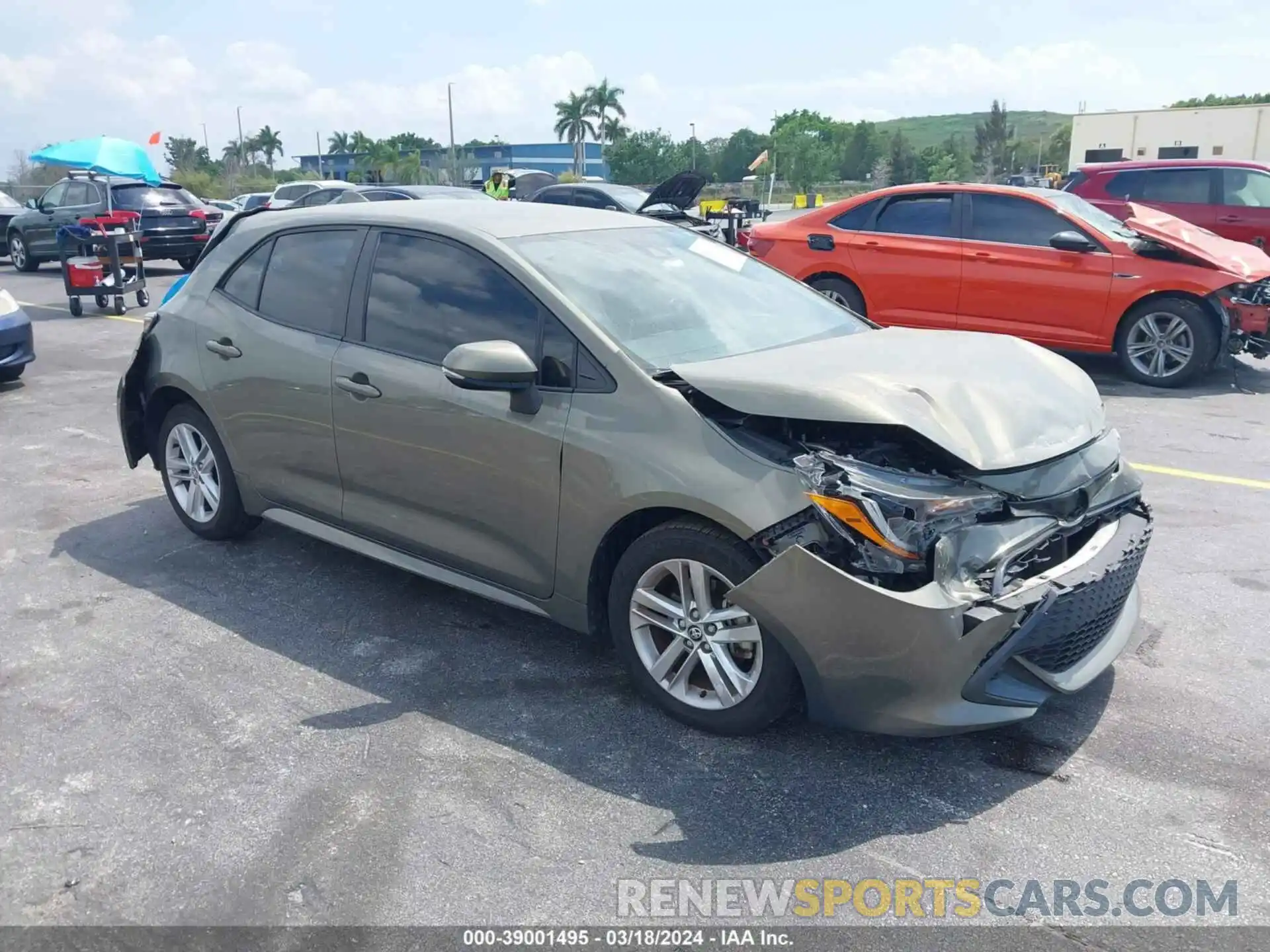 1 Photograph of a damaged car JTNK4RBE8K3058901 TOYOTA COROLLA 2019