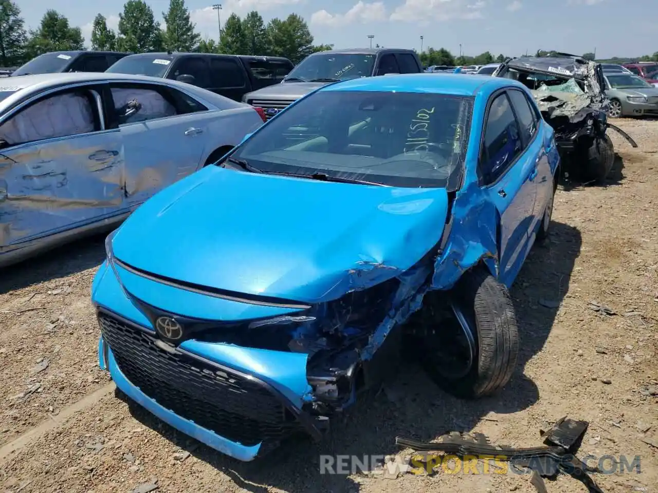 2 Photograph of a damaged car JTNK4RBE8K3063001 TOYOTA COROLLA 2019