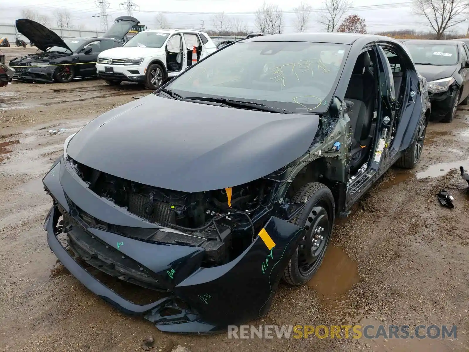 2 Photograph of a damaged car JTNK4RBE8K3069378 TOYOTA COROLLA 2019