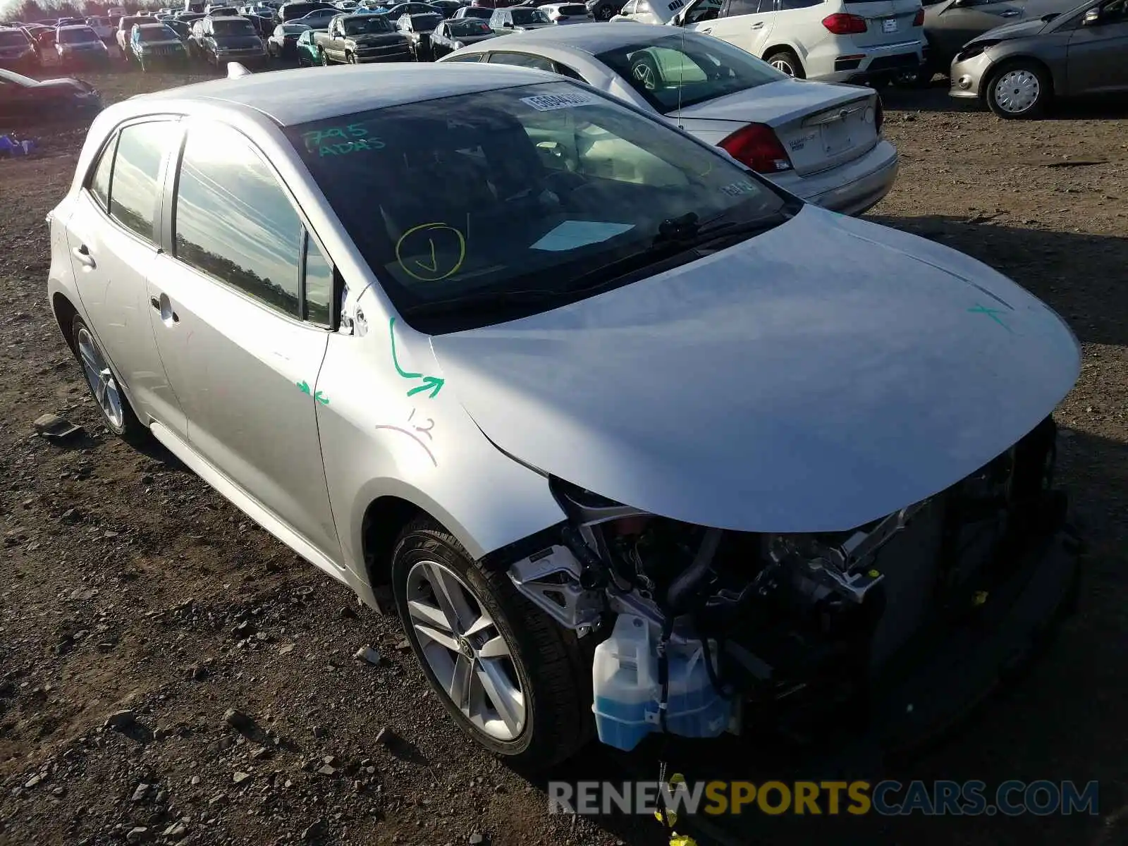 1 Photograph of a damaged car JTNK4RBE8K3069431 TOYOTA COROLLA 2019