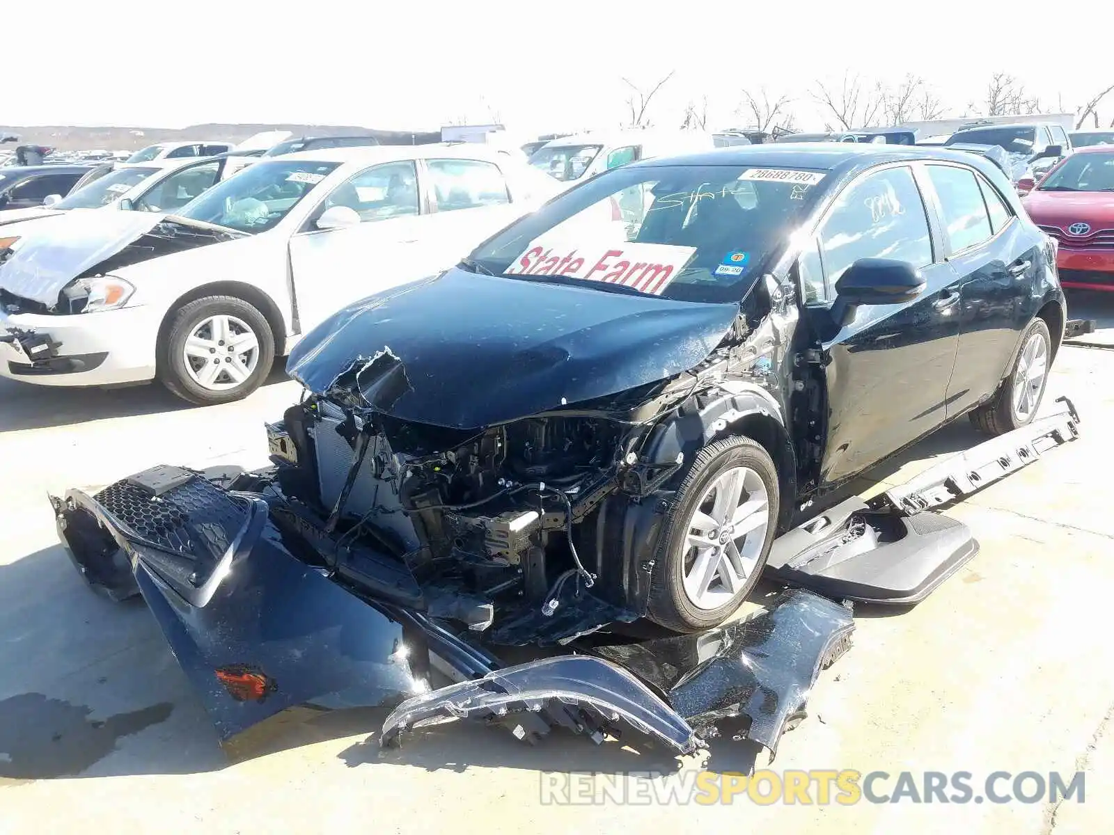 2 Photograph of a damaged car JTNK4RBE9K3011893 TOYOTA COROLLA 2019