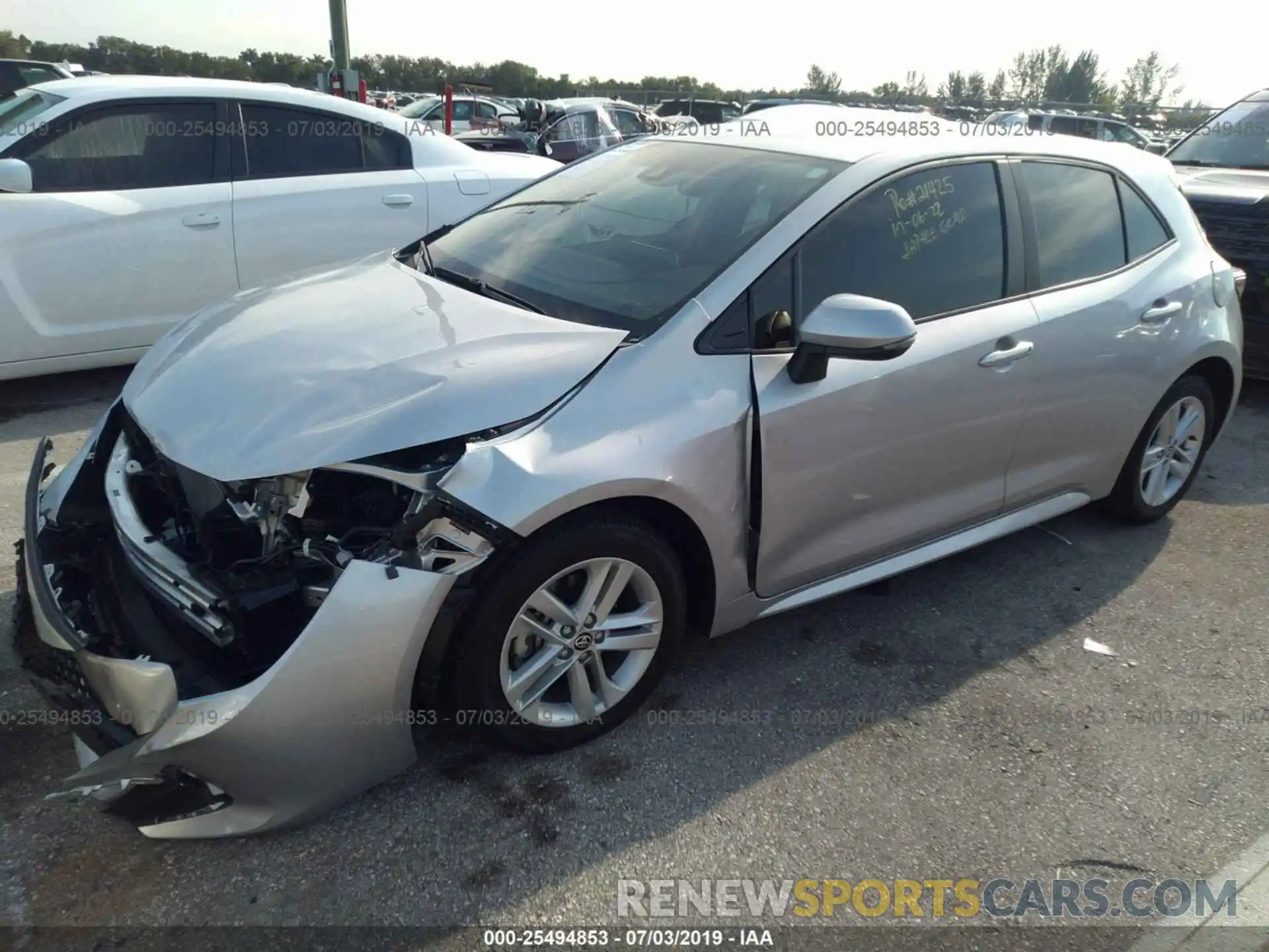 2 Photograph of a damaged car JTNK4RBE9K3014244 TOYOTA COROLLA 2019