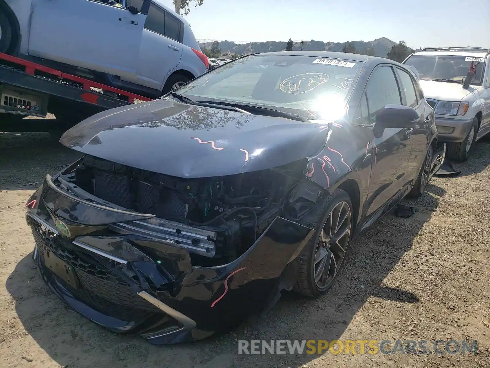 2 Photograph of a damaged car JTNK4RBE9K3024448 TOYOTA COROLLA 2019