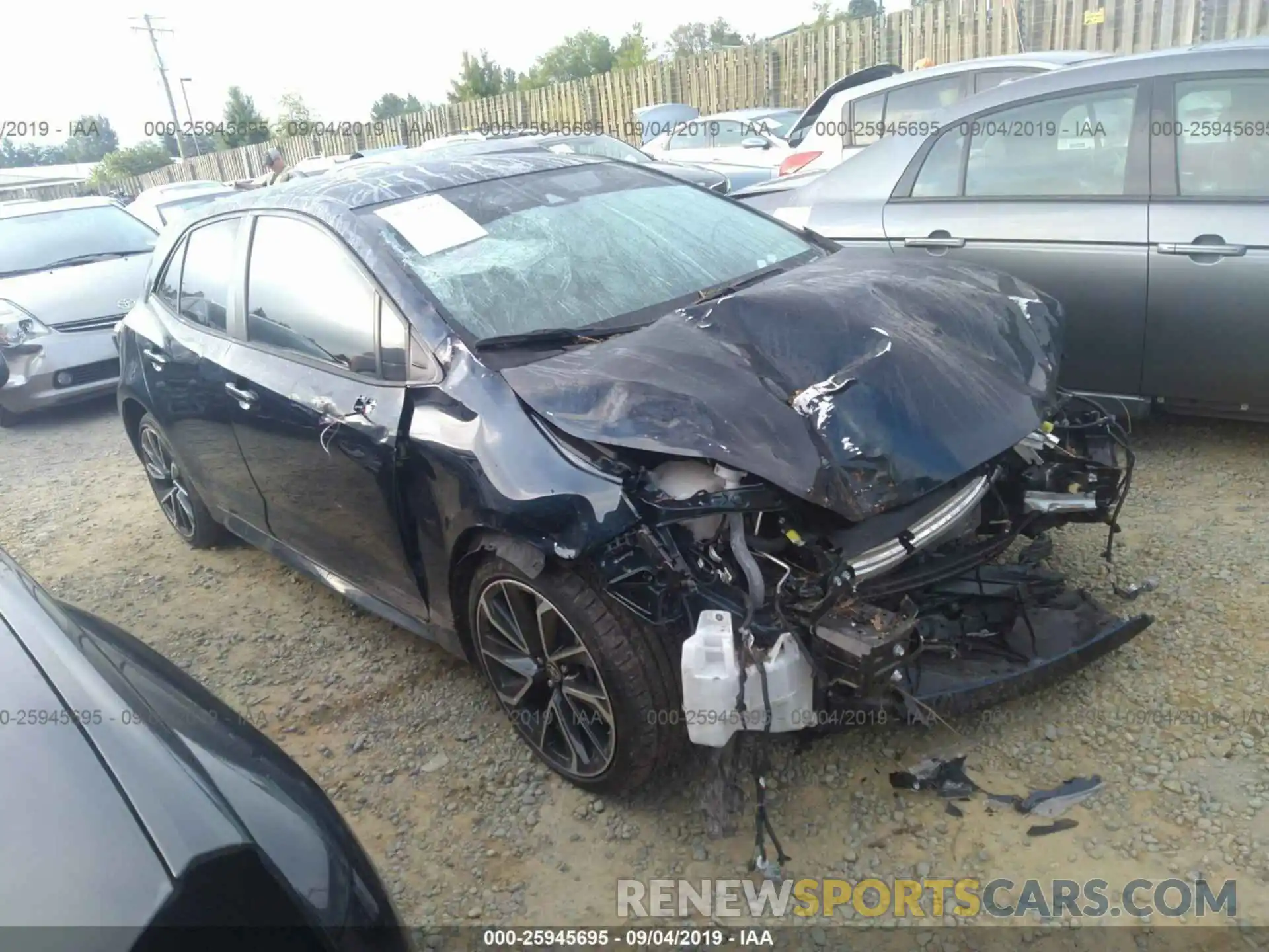 1 Photograph of a damaged car JTNK4RBE9K3027852 TOYOTA COROLLA 2019